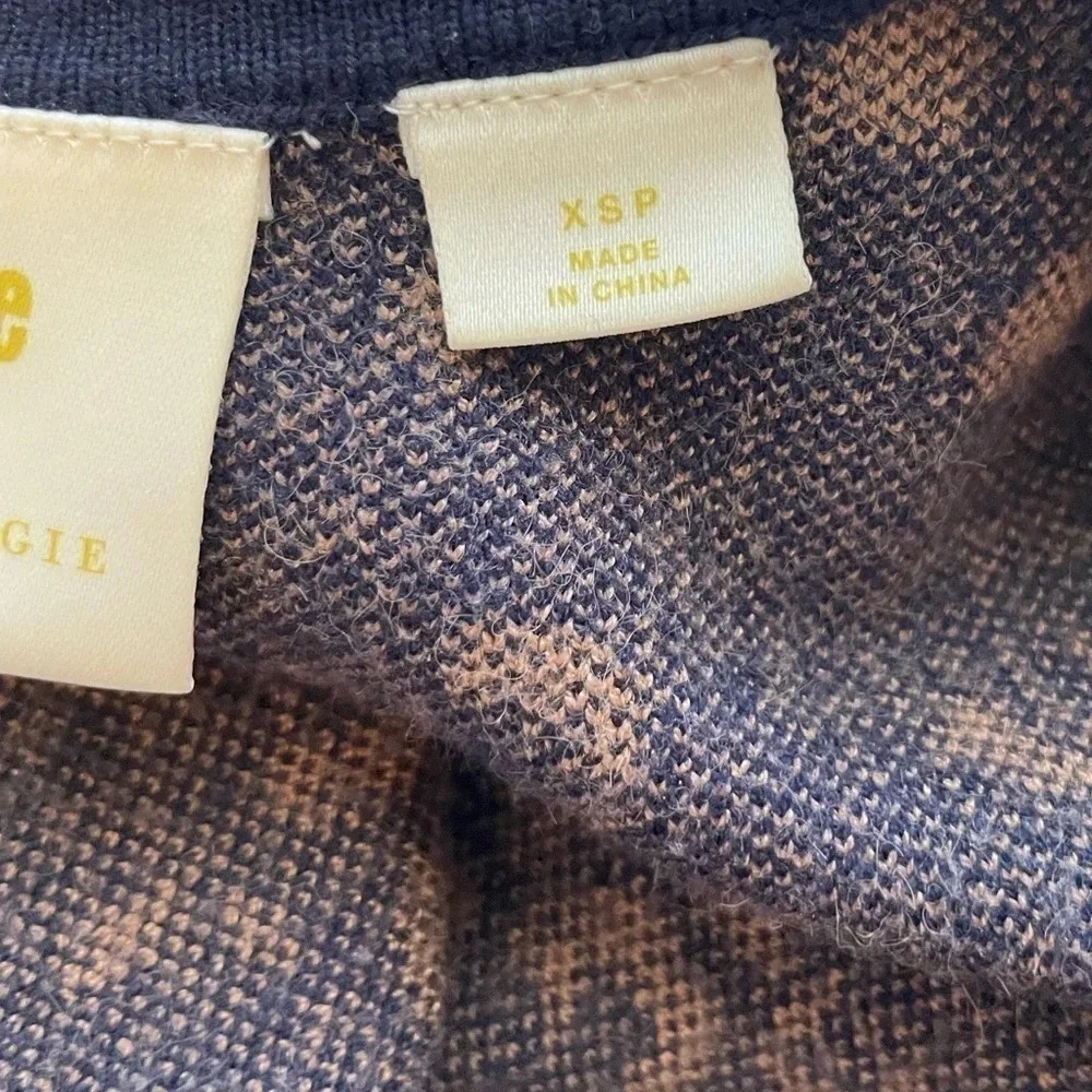 Anthropologie Dress Womens XS Maeve Sweater Animal Print Warm Scoop Back Y2K - Picture 14 of 15